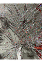 Shop For 23" Glitter Long Needle Pine Spray: Silver/Red