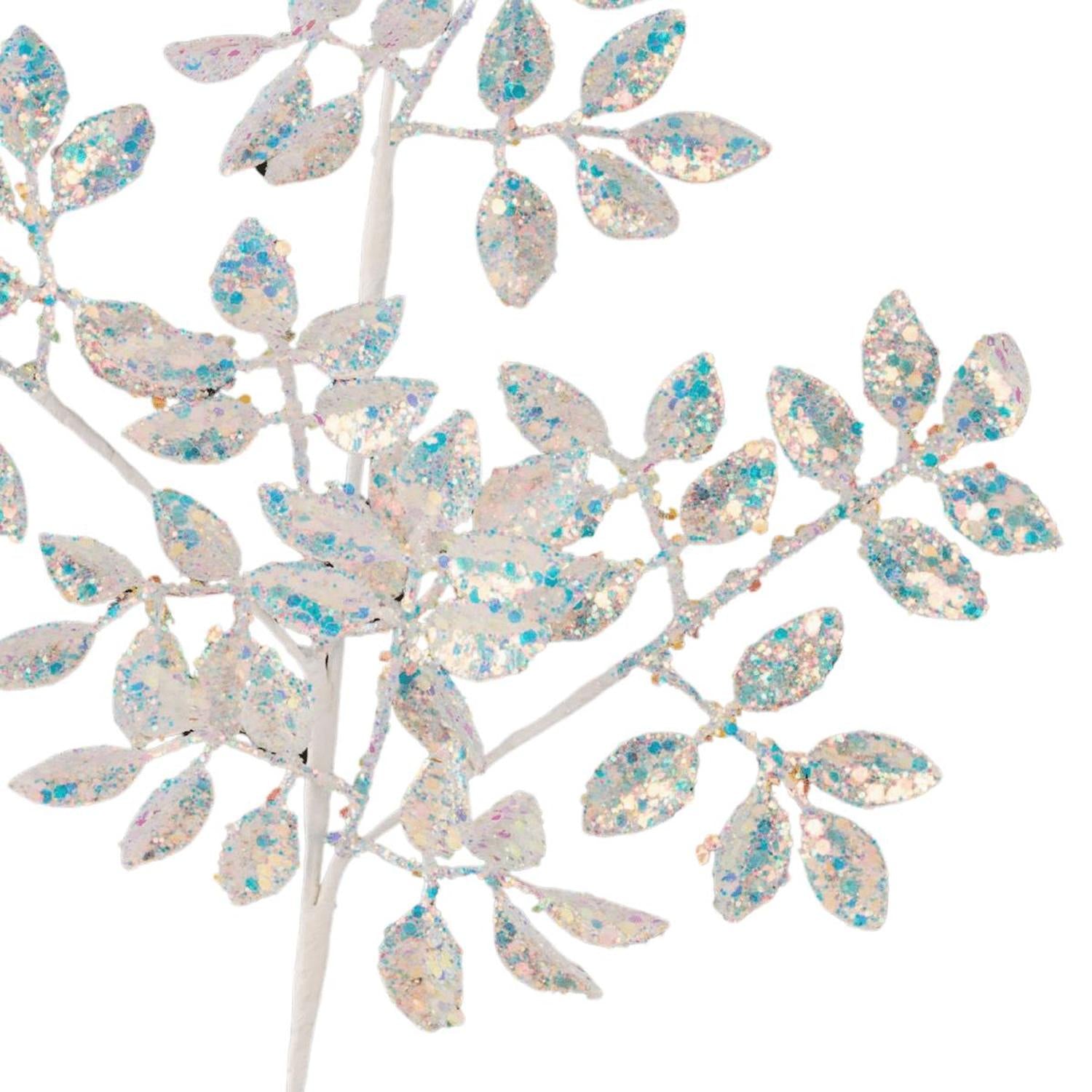 Shop For 23" Glitter Metallic Mini Leaf Spray: Iridescent