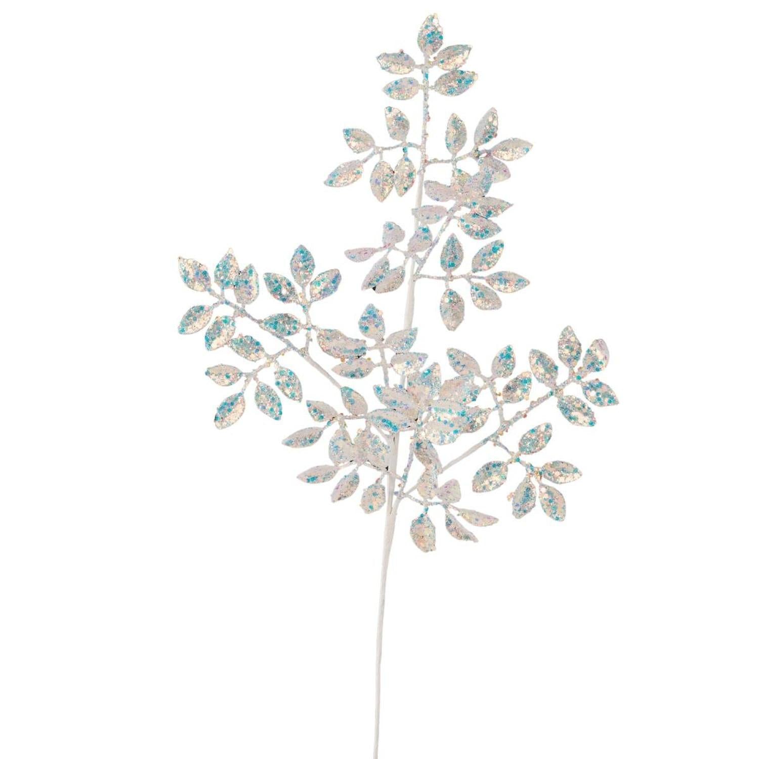 Shop For 23" Glitter Metallic Mini Leaf Spray: Iridescent