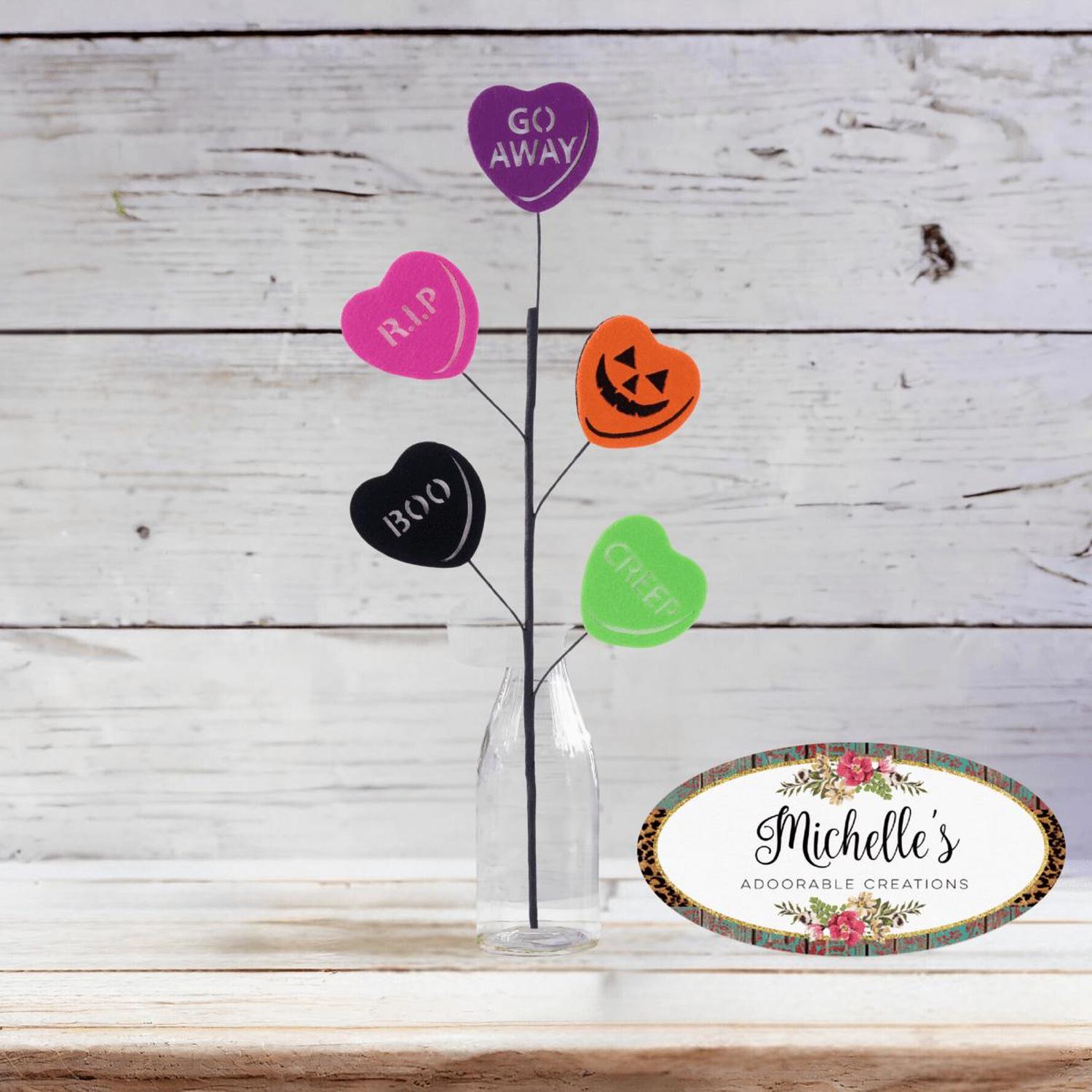 23" Halloween Candy Heart Spray