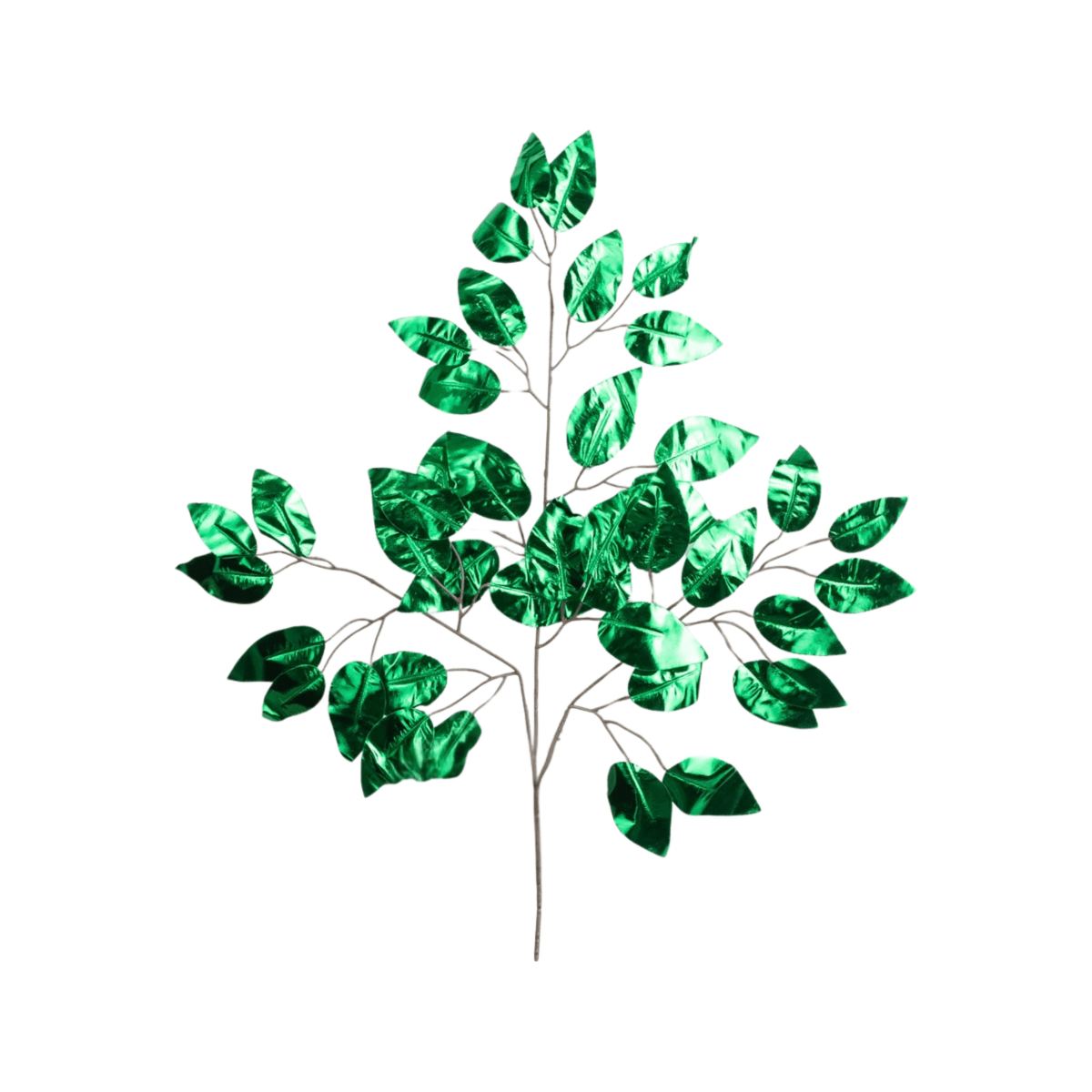 Shop For 23" Metallic Ficus Leaf Spray: Emerald Green (Set of 12)
