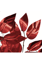 Shop For 23" Metallic Ficus Leaf Spray: Red (Set of 12)