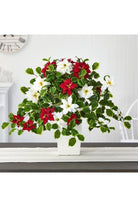 Shop For 23” Poinsettia Holly Artificial Planter