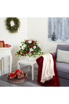 Shop For 23” Poinsettia Holly Artificial Planter