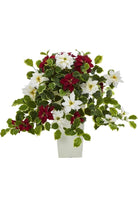 Shop For 23” Poinsettia Holly Artificial Planter