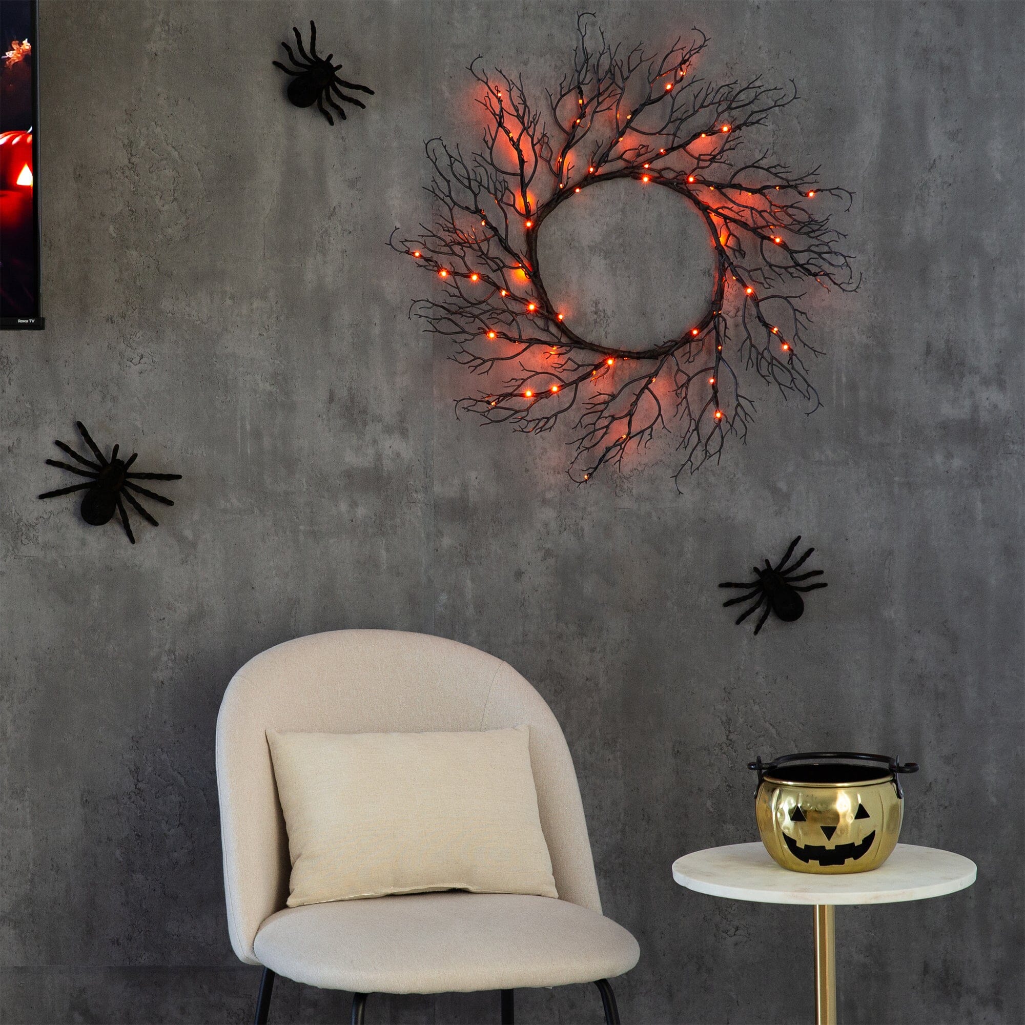 Shop For 23” Pre - Lit Halloween Black Fall Wreath