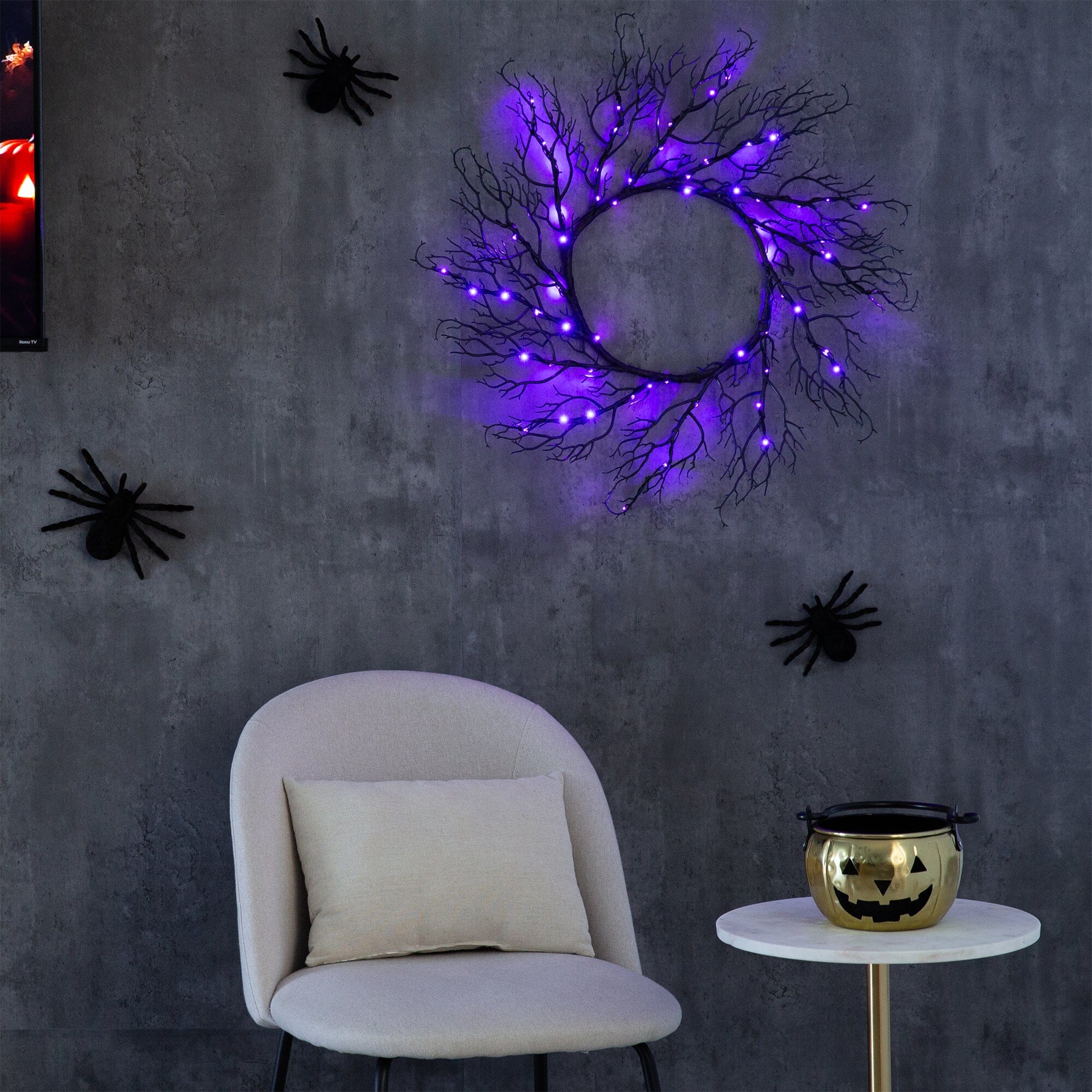 Shop For 23” Pre - Lit Halloween Black Fall Wreath