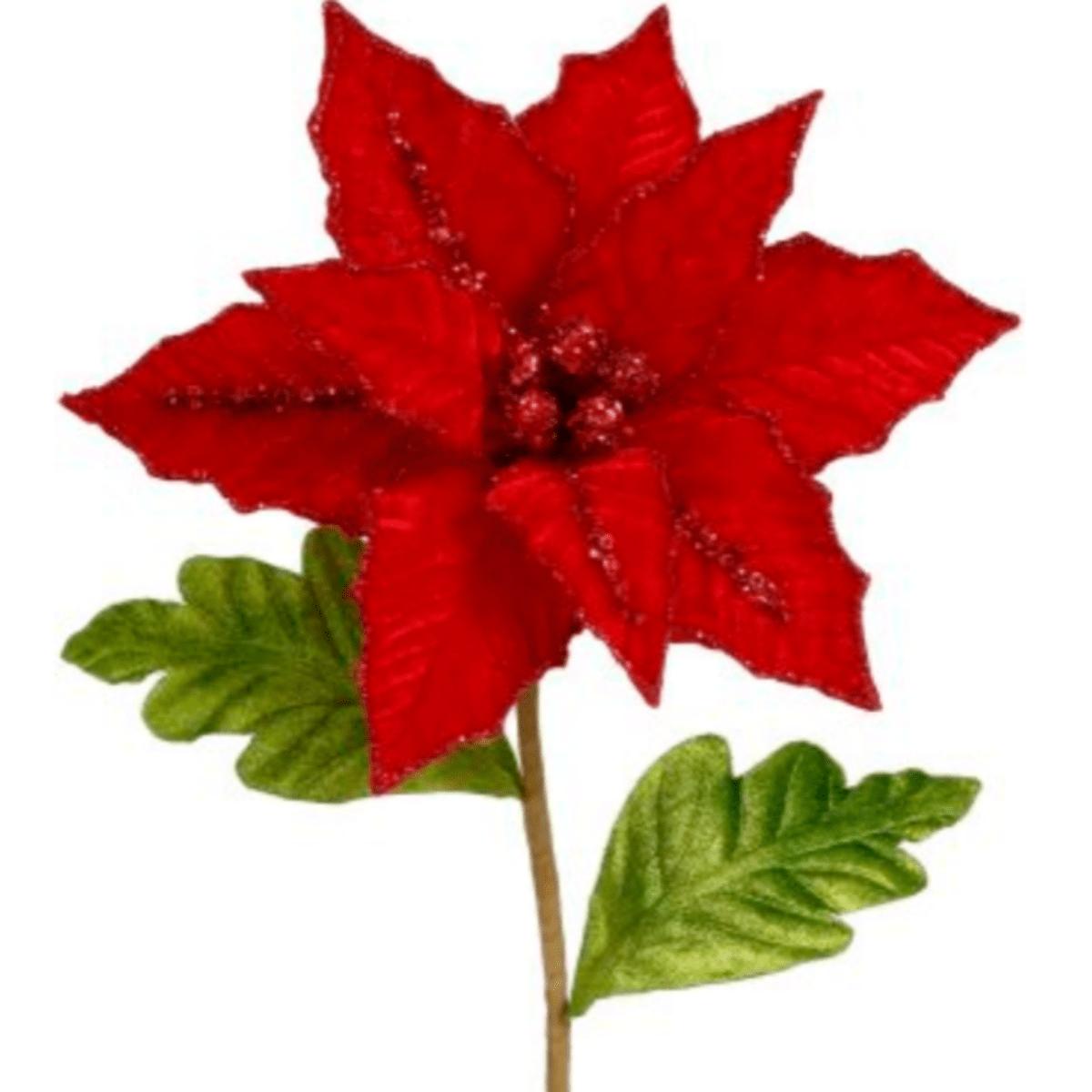 Shop For 23" Red Velvet Poinsettia Pick