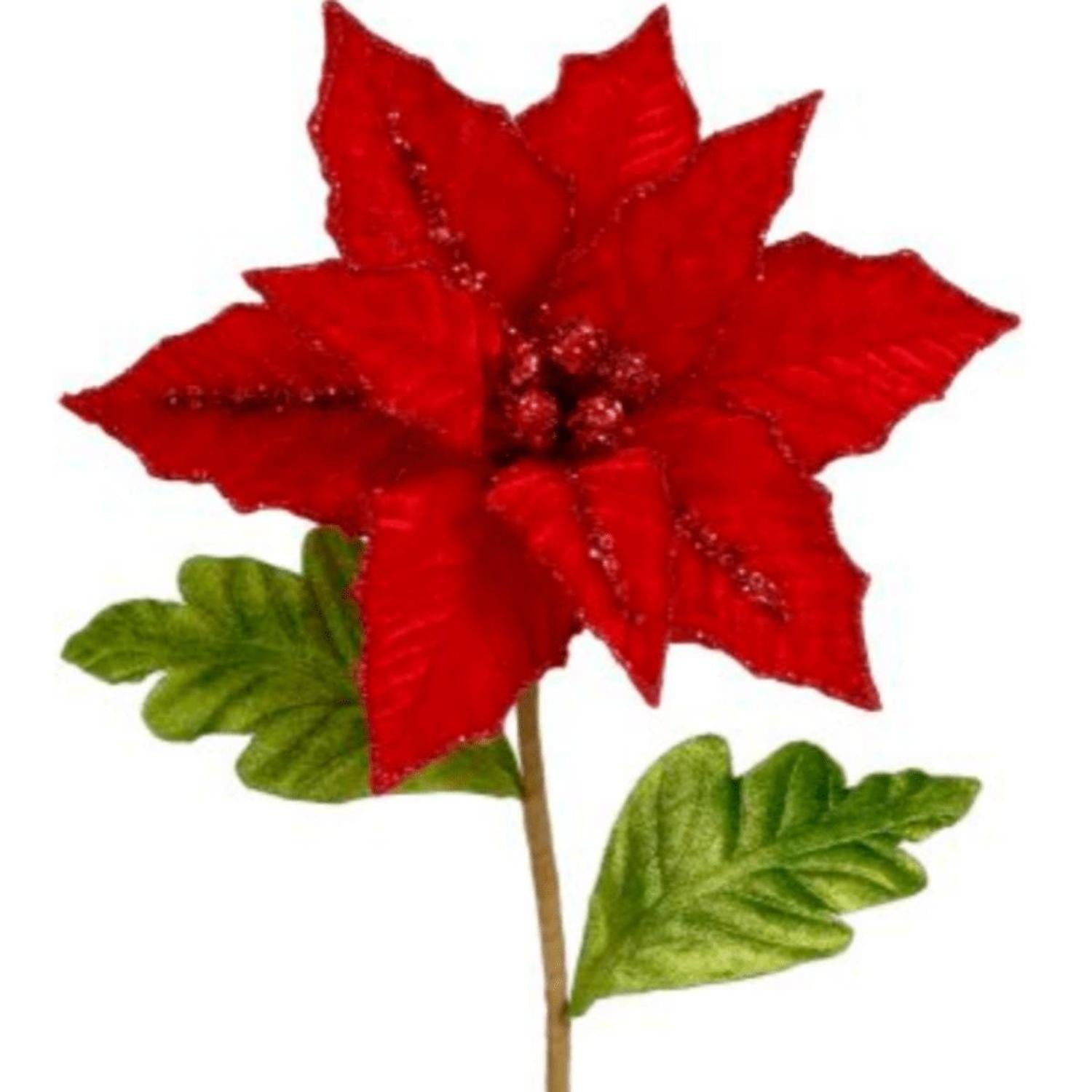 Shop For 23" Red Velvet Poinsettia Pick