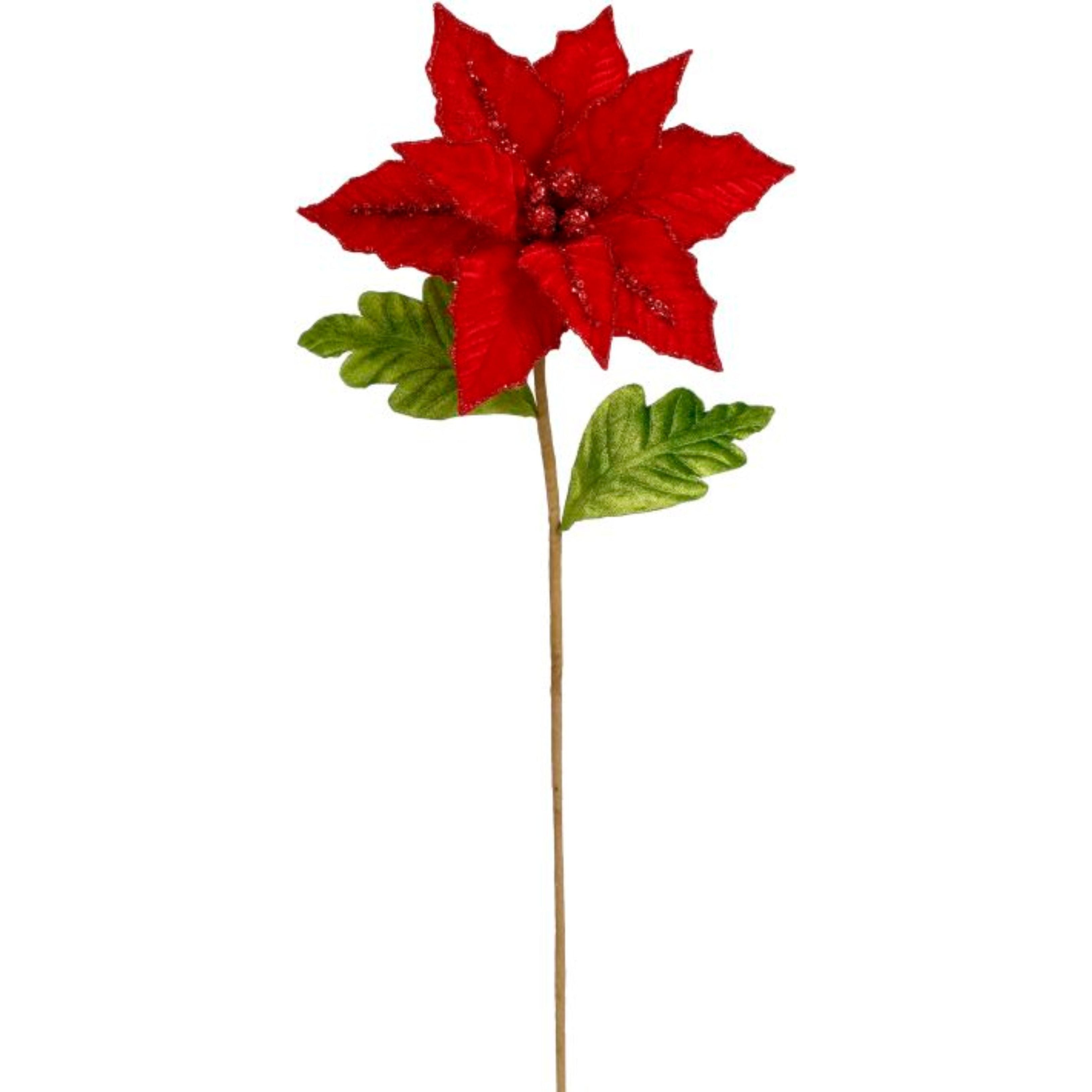 Shop For 23" Red Velvet Poinsettia Pick