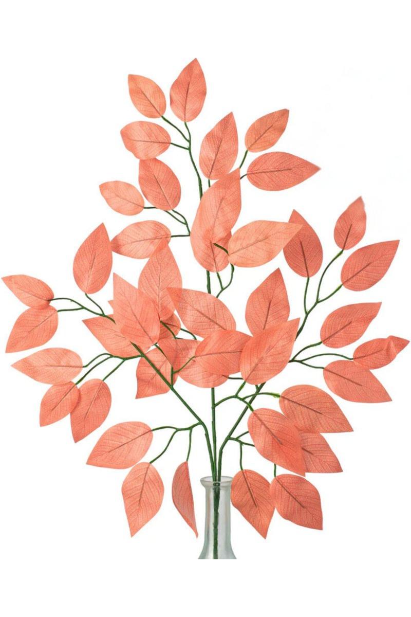 Shop For 23" Silk Ficus Spray: Coral (Set of 12)