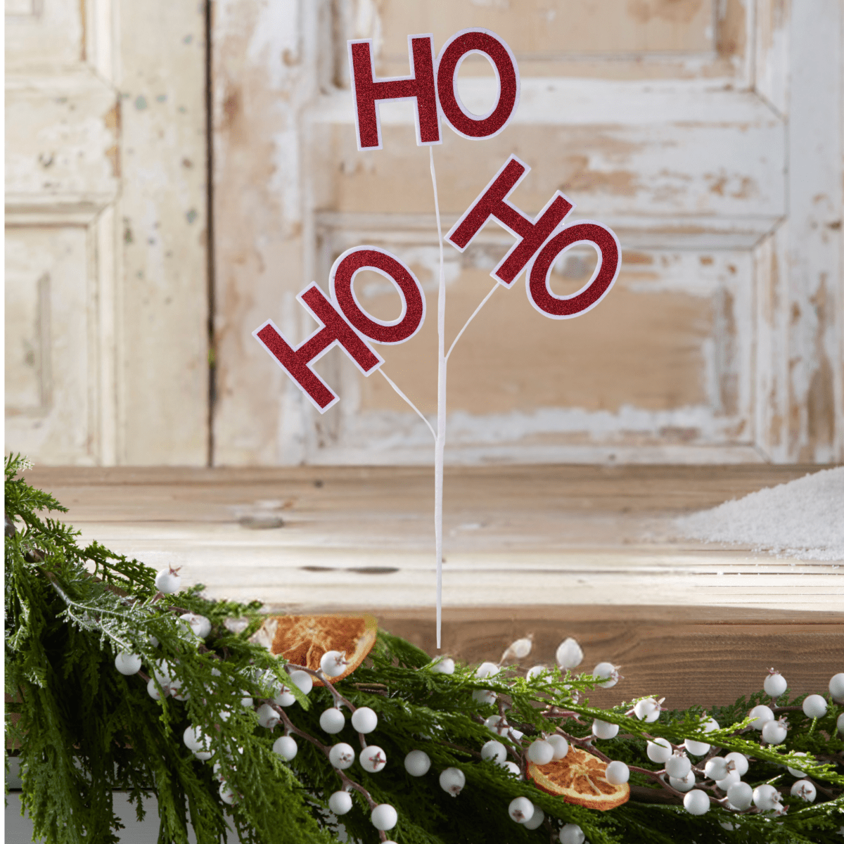 Shop For 23.5" Glitter Ho Ho Ho Spray: Red