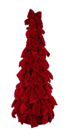 Shop For 23.5in Velvet Bow Cone Tree: Red