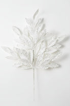 Shop For 23in Glitter Bay Leaf Spray: White/Silver
