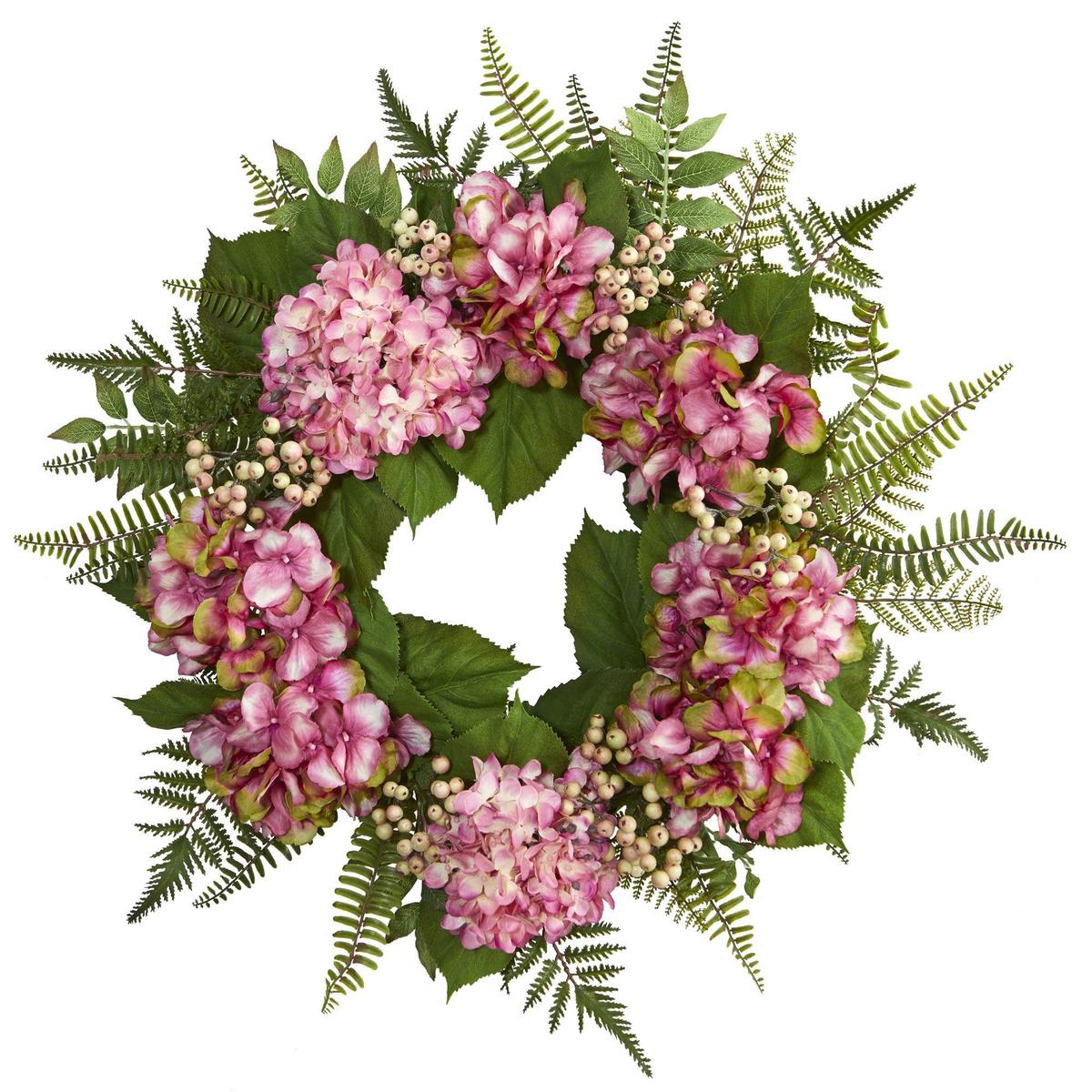 Shop For 24” Artificial Hydrangea Berry Wreath