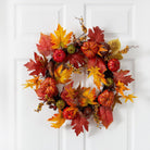 Shop For 24” Autumn Pumpkin and Berries Artificial Fall Wreath