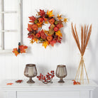 Shop For 24” Autumn Pumpkin and Berries Artificial Fall Wreath