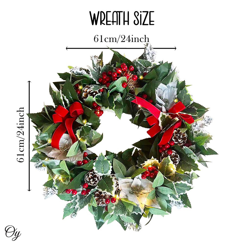 Shop For 24" Christmas Wreath, Prelit with Frosty Branches