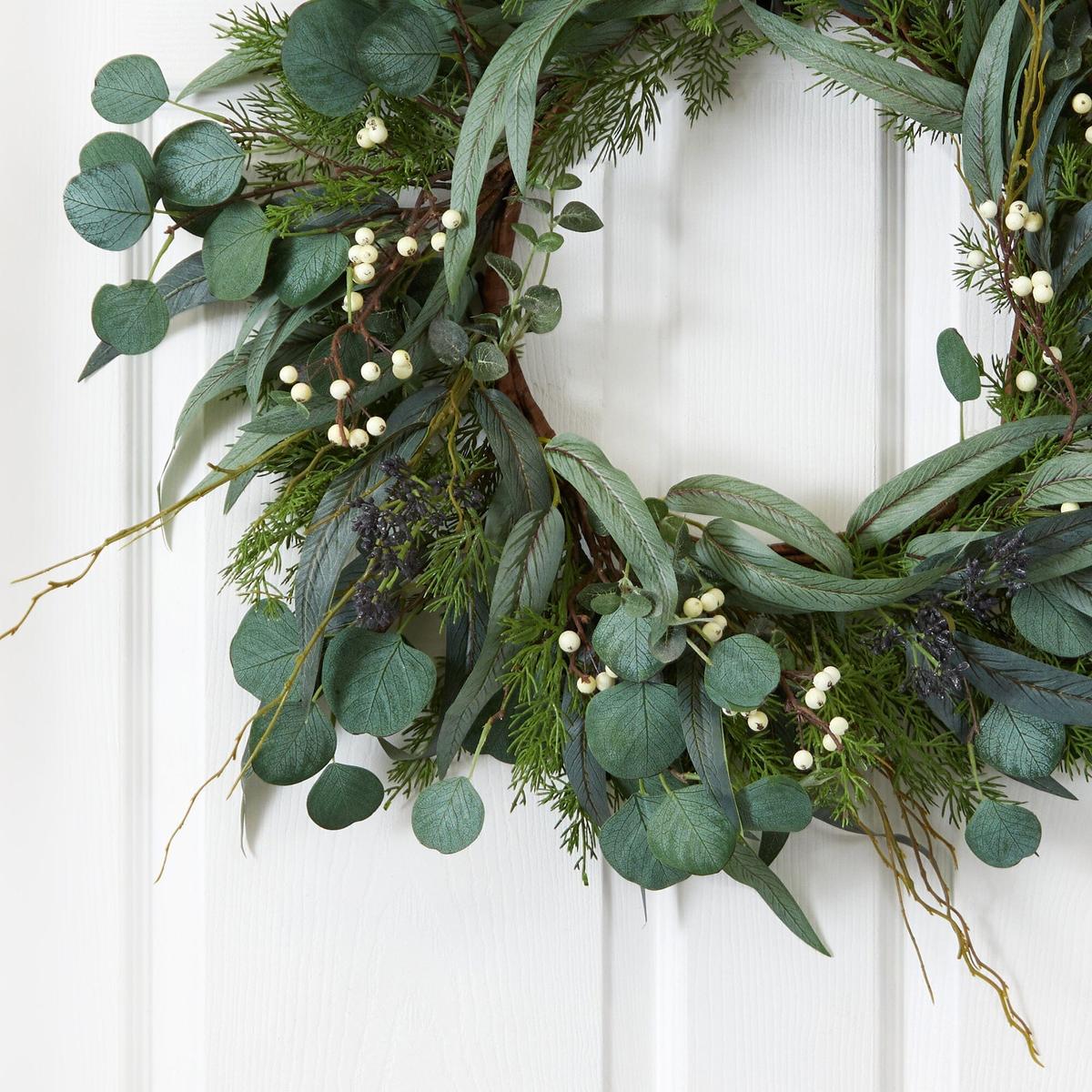 Shop For 24” Eucalyptus and Mixed Greens Artificial Wreath