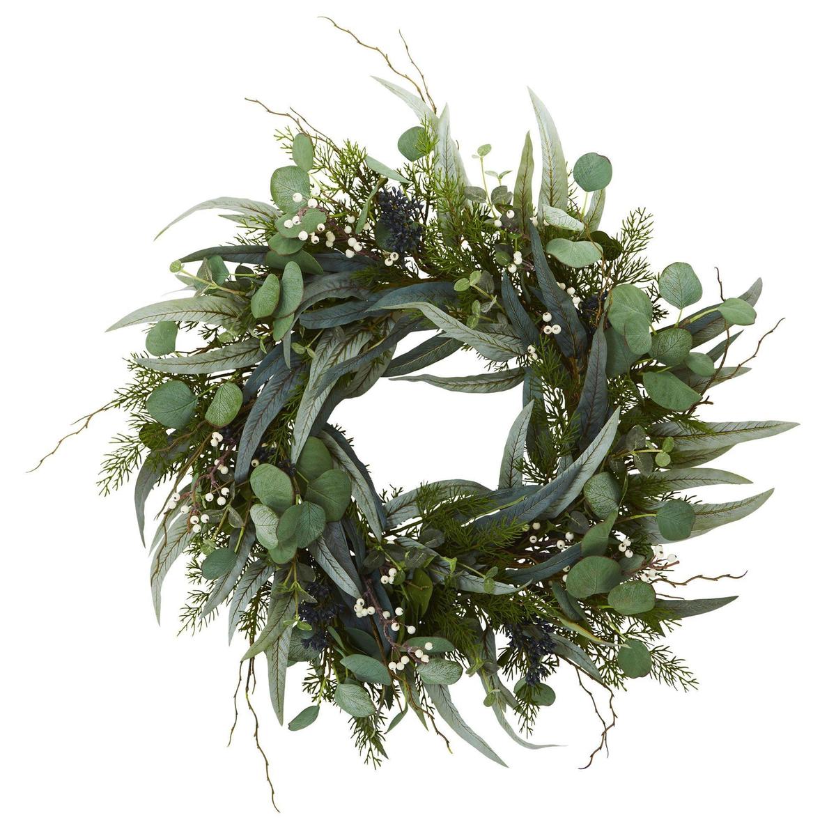 Shop For 24” Eucalyptus and Mixed Greens Artificial Wreath