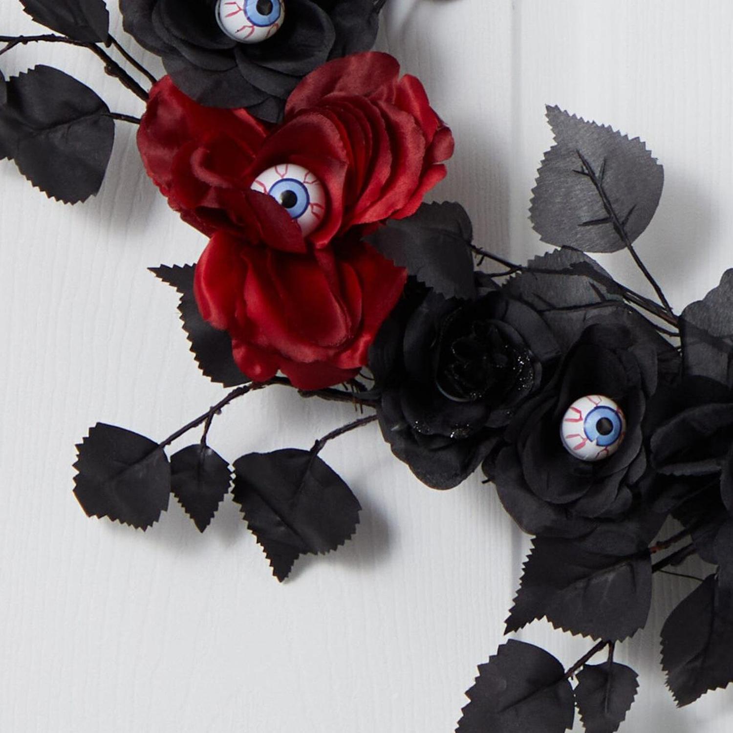 Shop For 24” Eyeball Rose Halloween Artificial Wreath