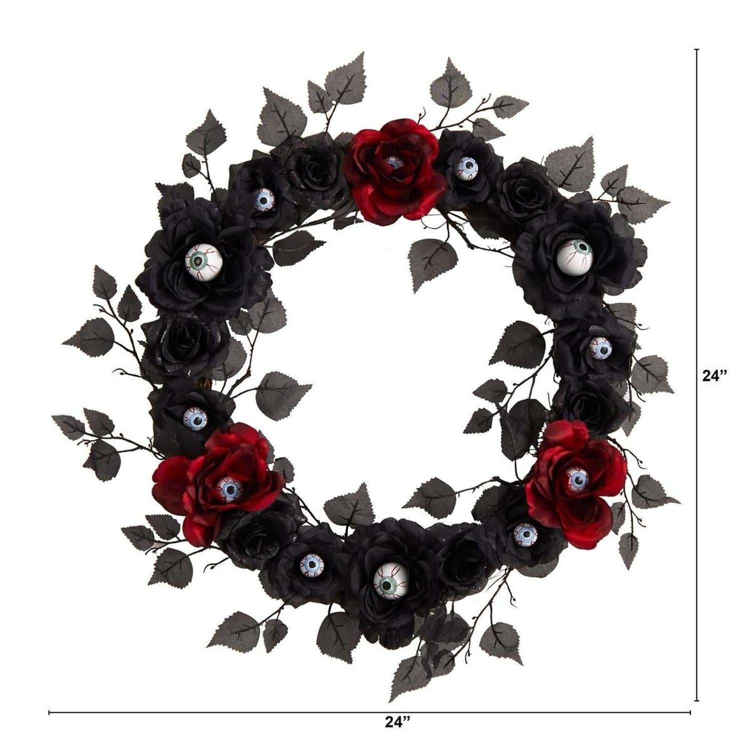 Shop For 24” Eyeball Rose Halloween Artificial Wreath