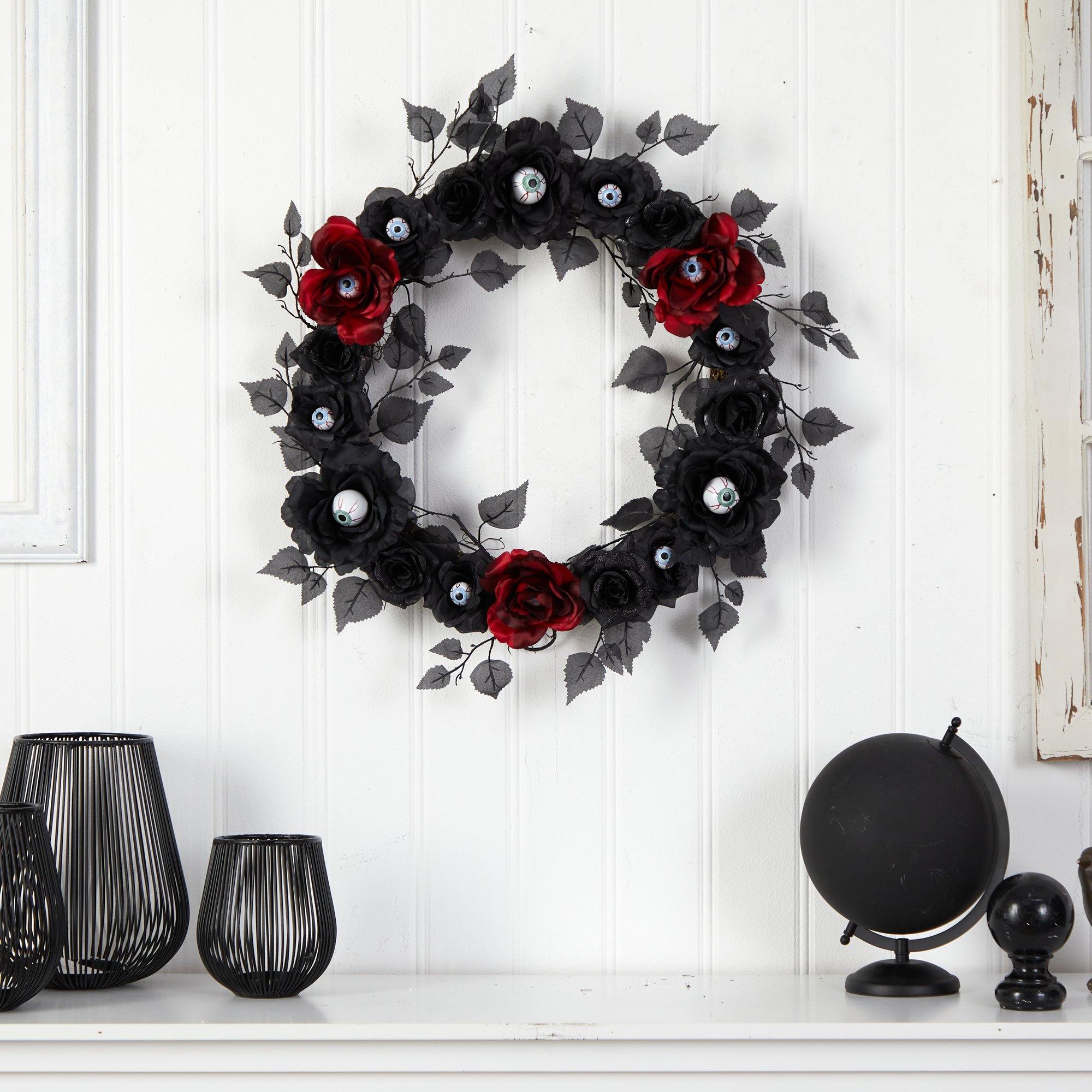 Shop For 24” Eyeball Rose Halloween Artificial Wreath
