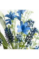 Shop For 24" Fabric Flower, Leaf, Berry Spray: Two Tone Blue