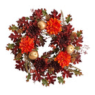 Shop For 24” Fall Dahlia, Golden Apple, Oak Leaf and Berries Wreath
