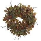 Shop For 24” Fatsia with Berries Autumn Artificial Wreath