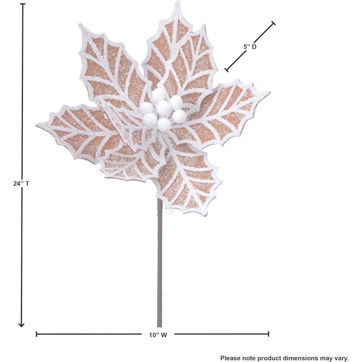 24” Gingerbread Poinsettia Stem