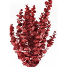Shop For 24" Glitter Eucalyptus Leaf Spray: Red