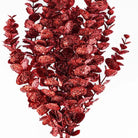 Shop For 24" Glitter Eucalyptus Leaf Spray: Red