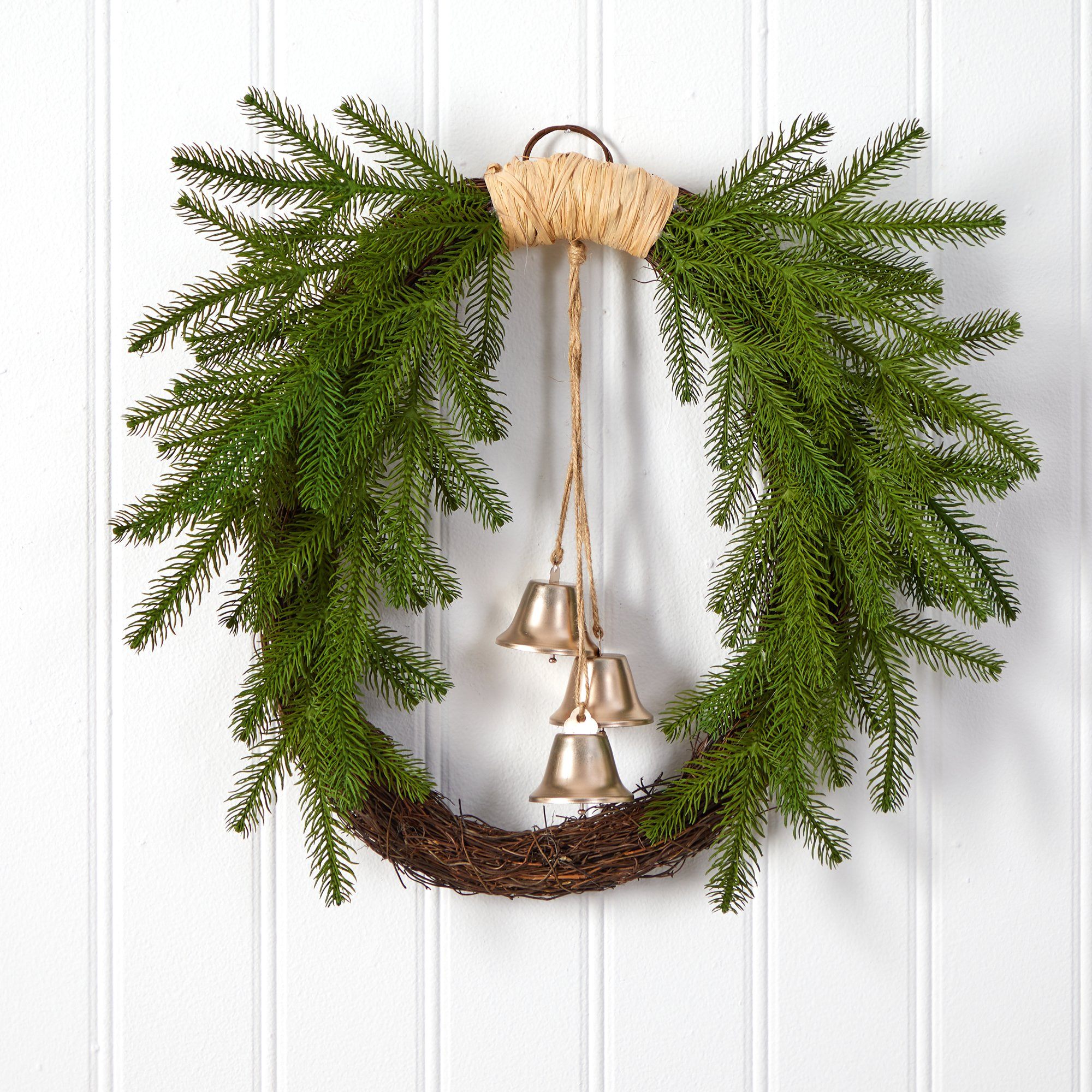 Shop For 24” Holiday Christmas Pine and Bells Wreath