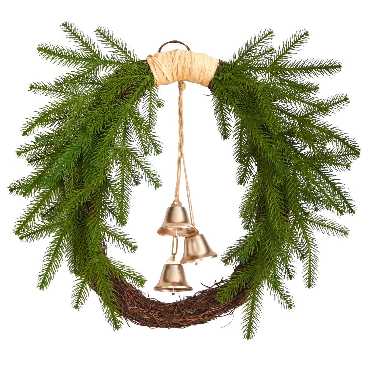 Shop For 24” Holiday Christmas Pine and Bells Wreath