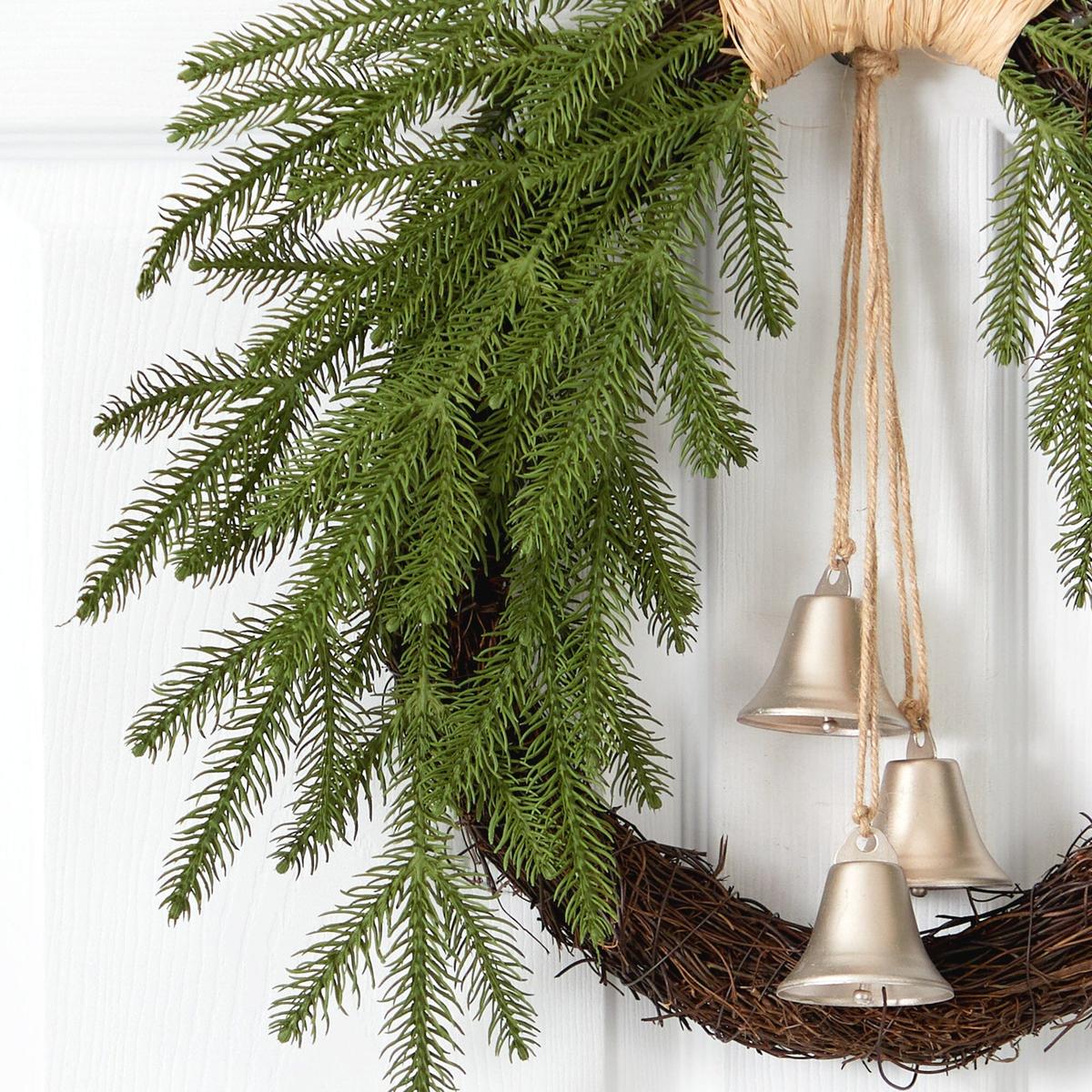 Shop For 24” Holiday Christmas Pine and Bells Wreath