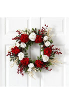 Shop For 24" Hydrangea w/White Roses Wreath