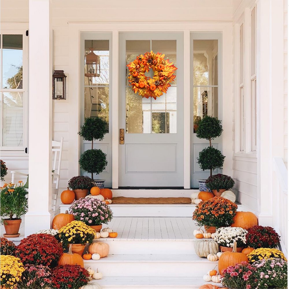 Shop For 24" Illuminated Maple Leaf Fall Wreath