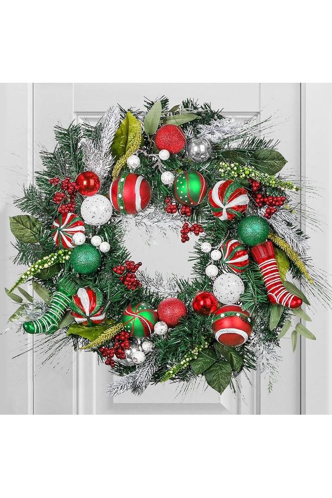 Shop For 24" Merry and Bright Bold Christmas Door Wreath