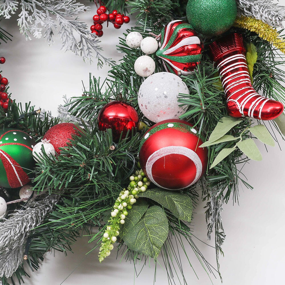 Shop For 24" Merry and Bright Bold Christmas Door Wreath