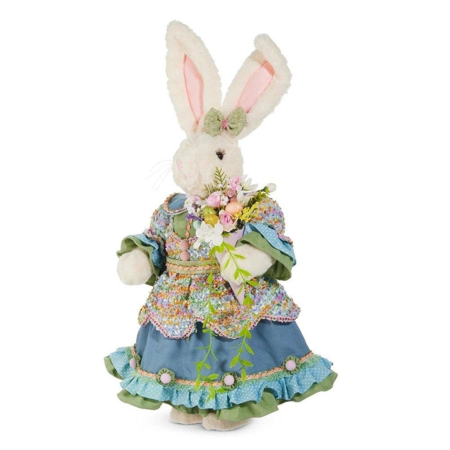 24" Mrs. Bunny with Blue Ruffled Skirt