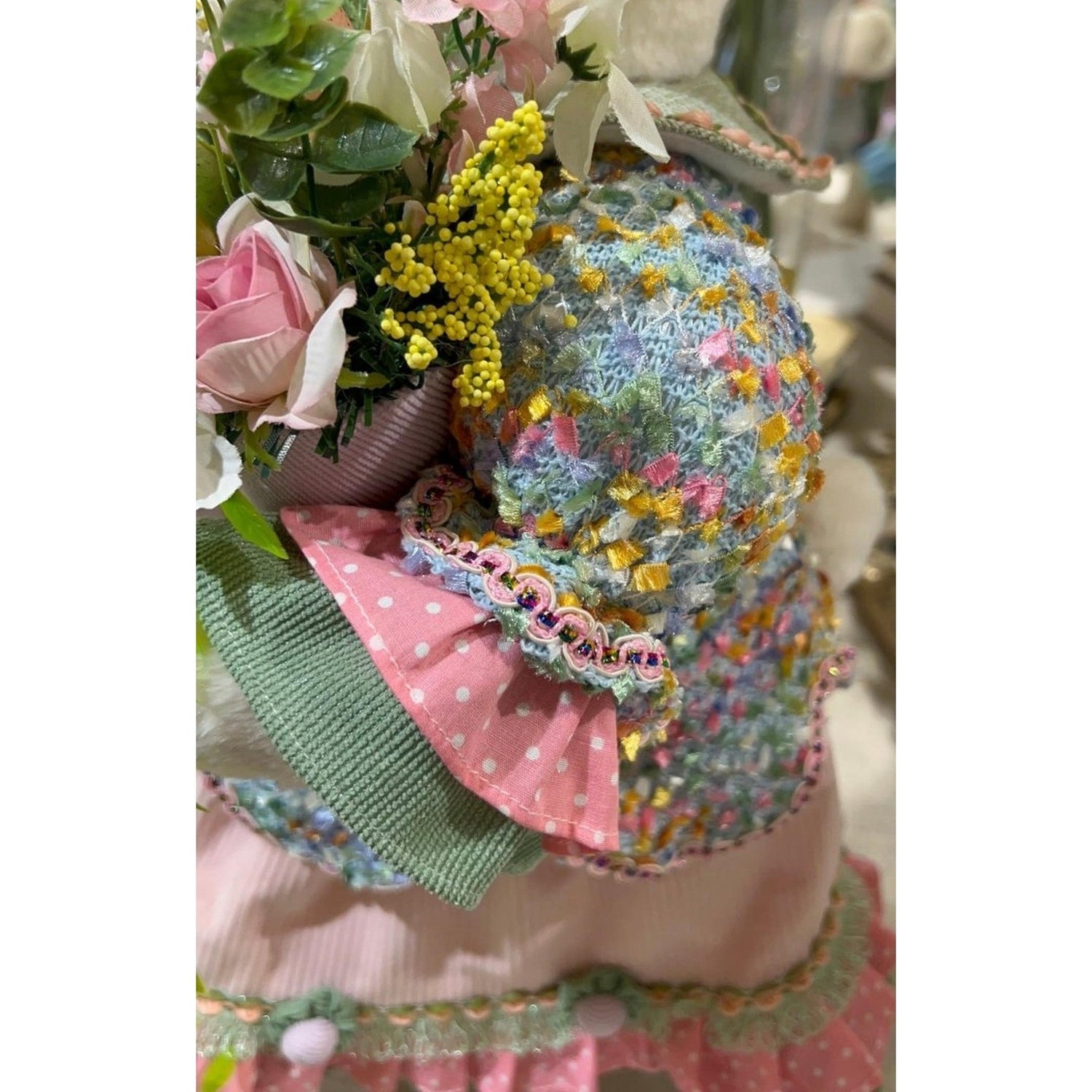 24" Mrs. Bunny with Blue Ruffled Skirt