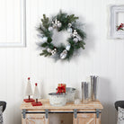 Shop For 24” Pinecones and Berries Wreath with Silver Ornaments