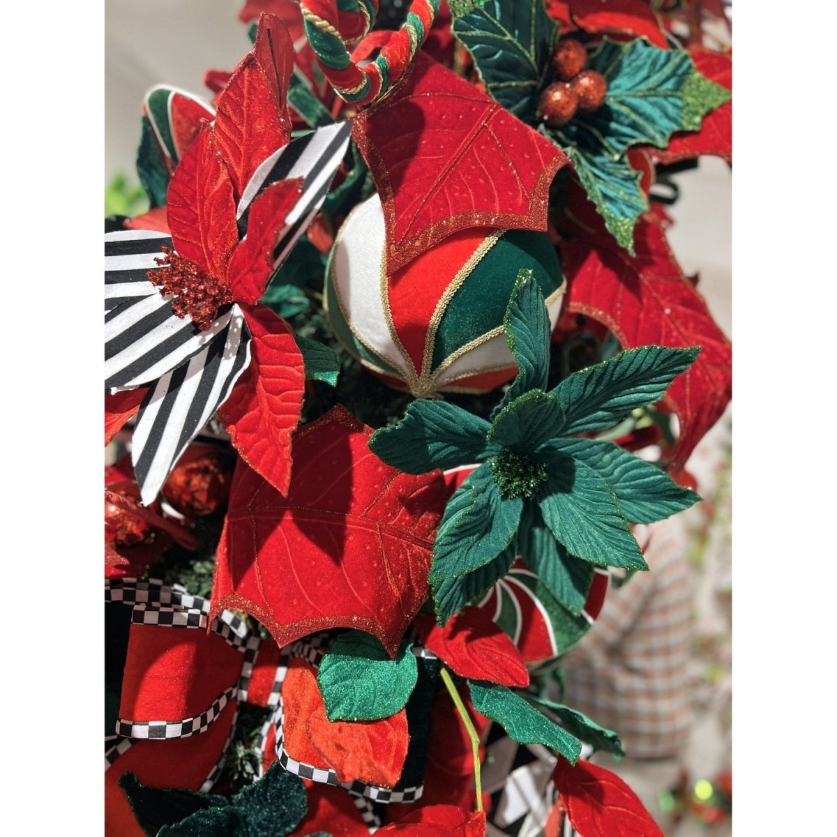 Shop For 24" Striped Poinsettia Stem