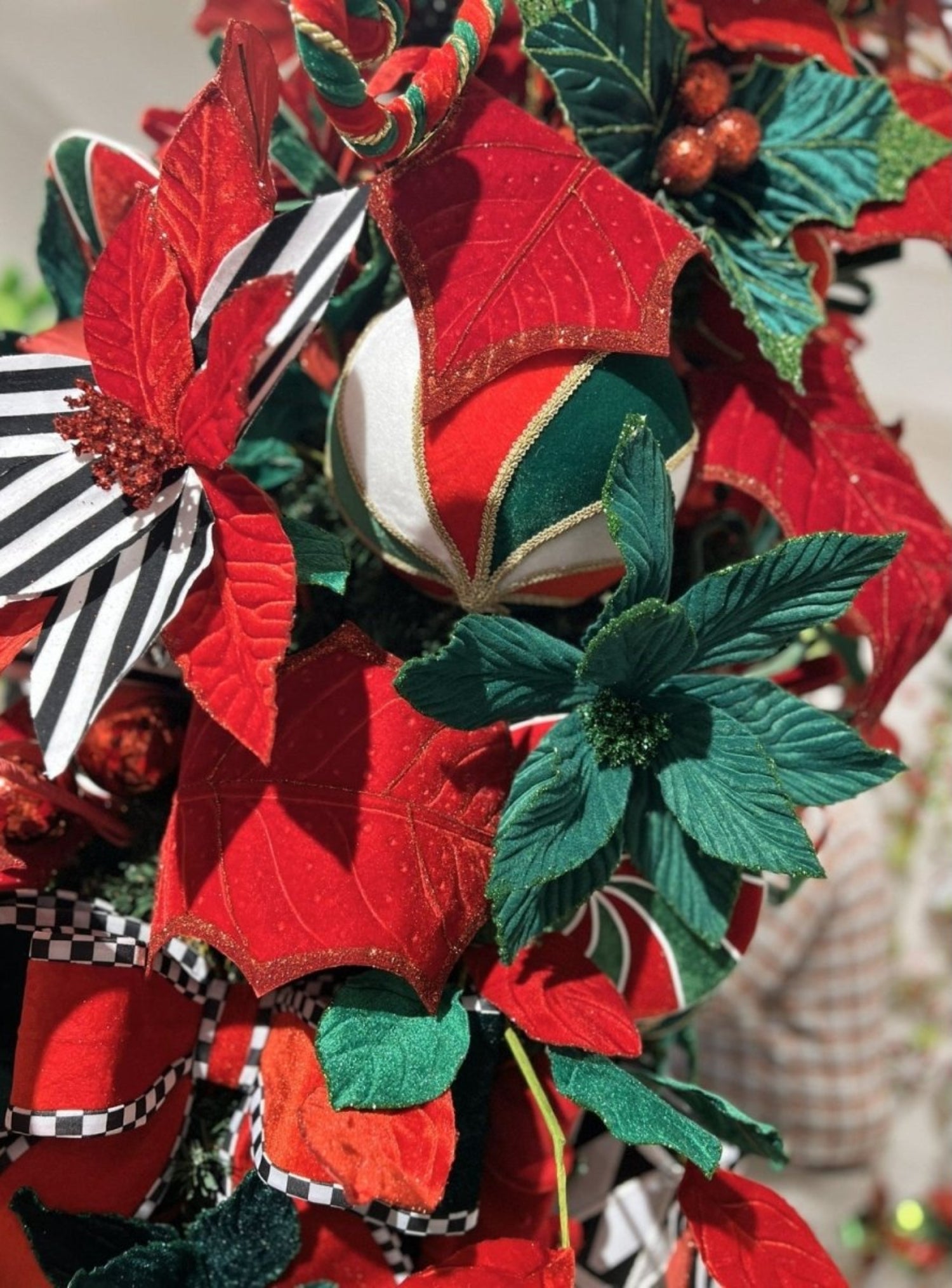 Shop For 24" Striped Poinsettia Stem