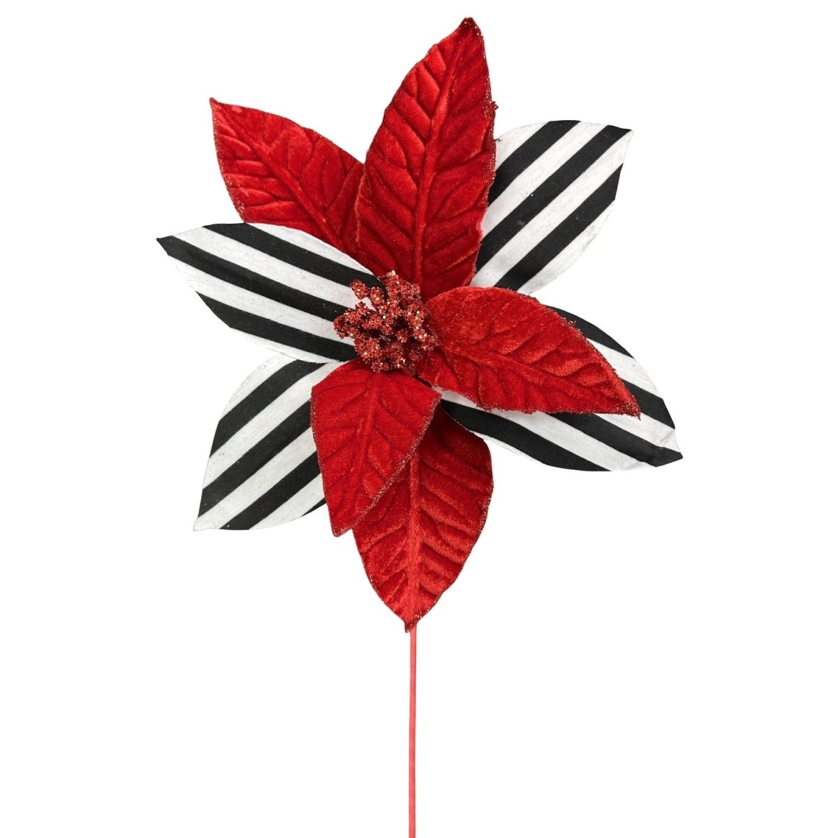 Shop For 24" Striped Poinsettia Stem