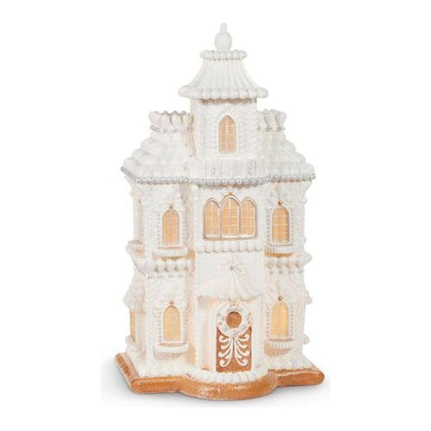 24" White Gingerbread Mansion