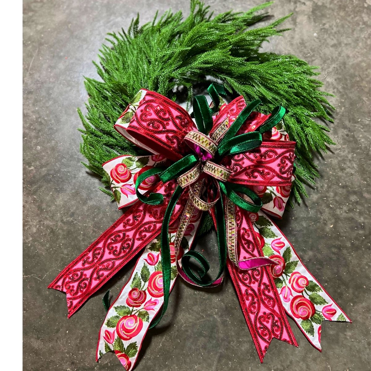 Shop For 24in Norfolk Pine Wreath w/Bow