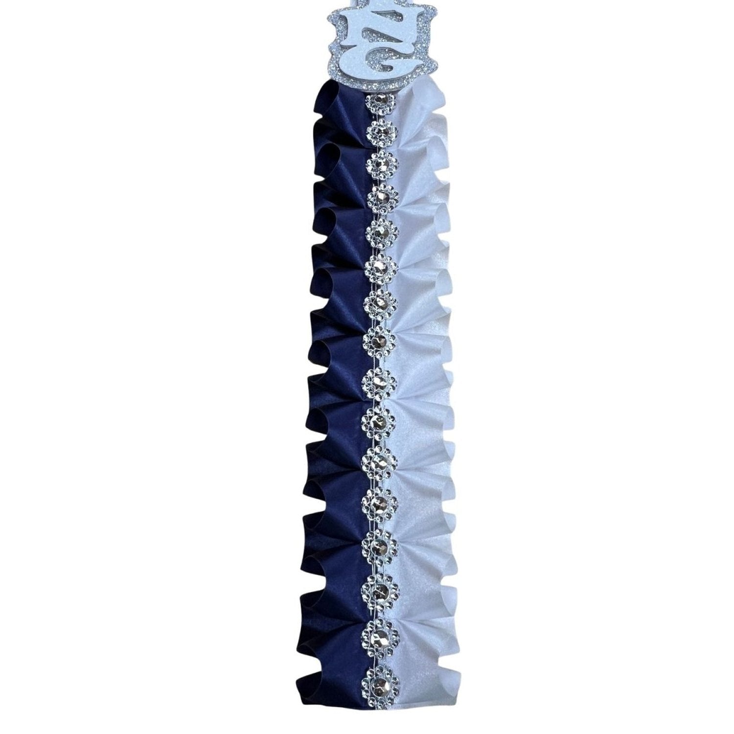 Shop For 24in Ruffle Homecoming Braid: Navy/White