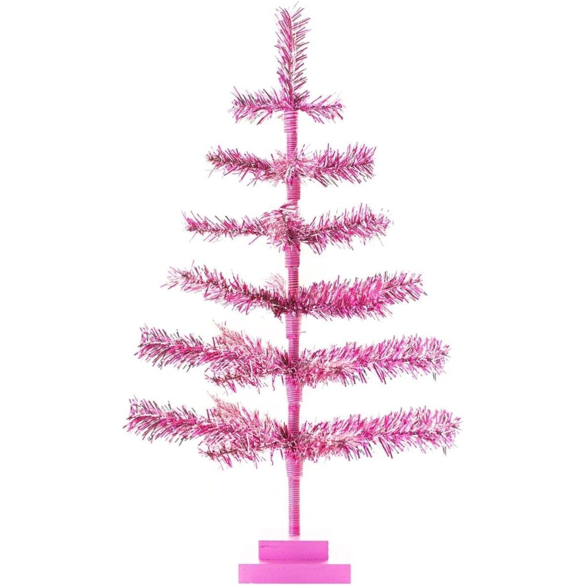 Shop For 24in Vintage Pink & Silver Tinsel Christmas Tree at Michelle's aDOORable Creations